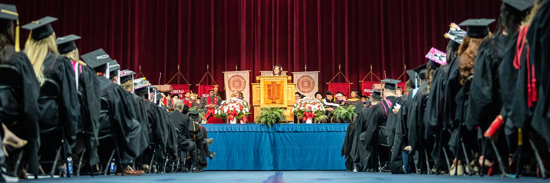 IU South Bend leadership address the crowd during Commencement